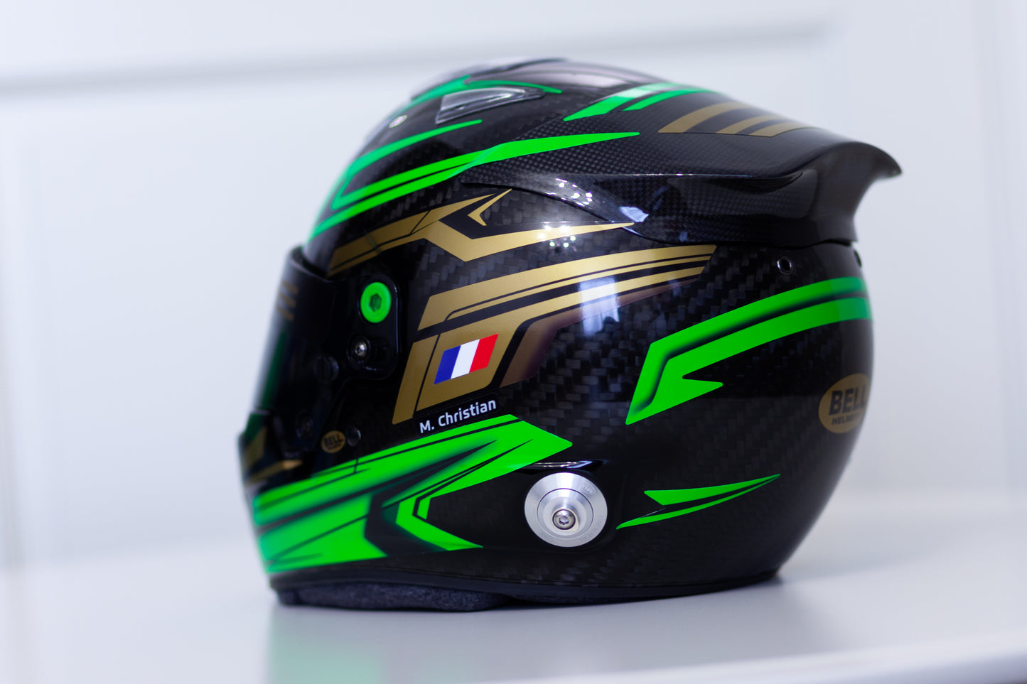 MUGELLO Stickers for helmet Color scheme #3 FLUO with Names&Flag (design pack) (Karting, Motorsport, Moto)