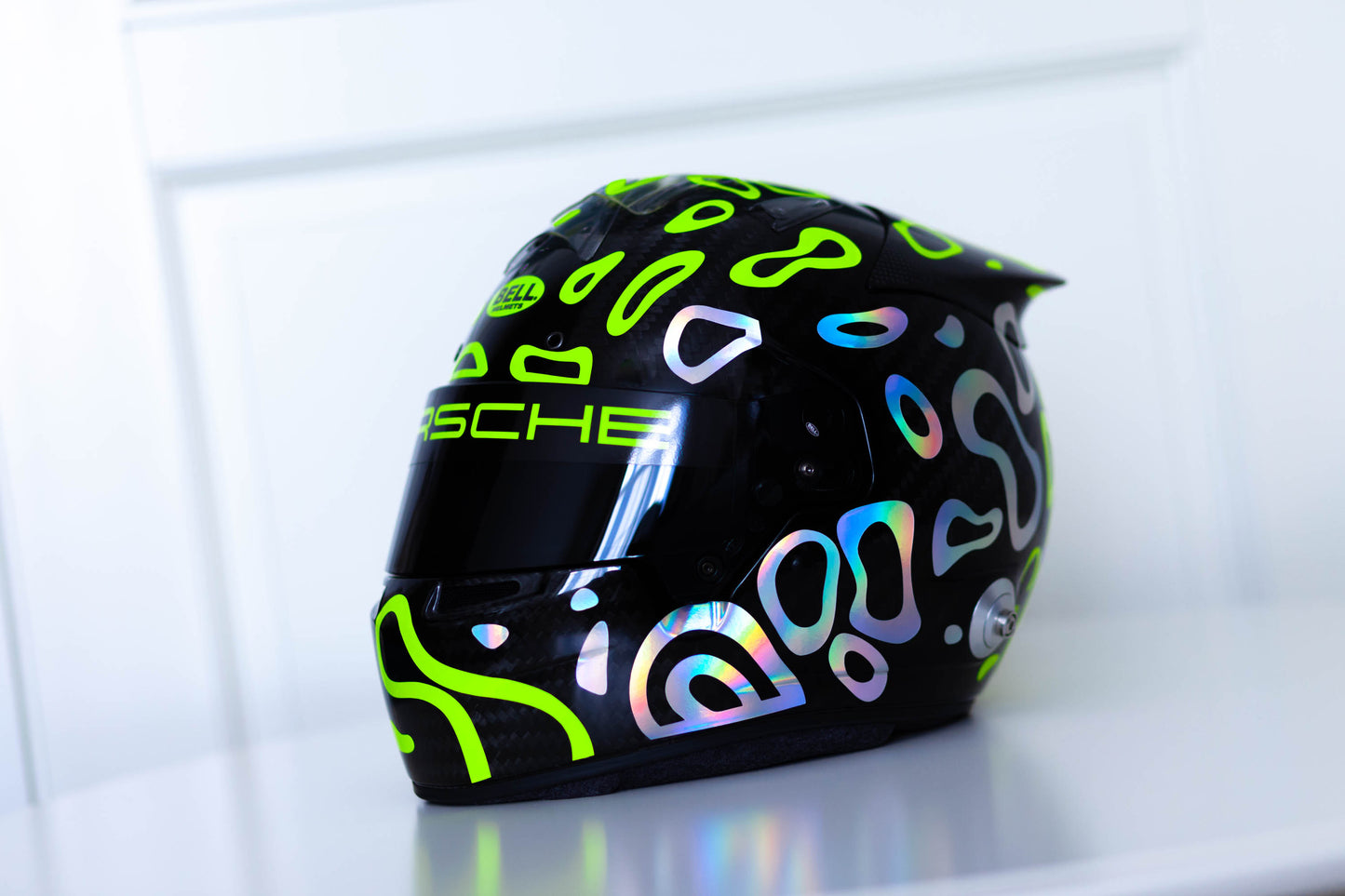 PLASMA Stickers for BLACK helmet Color scheme #1 FLUO+CHROME (design pack) (Karting, Motorsport, Moto)