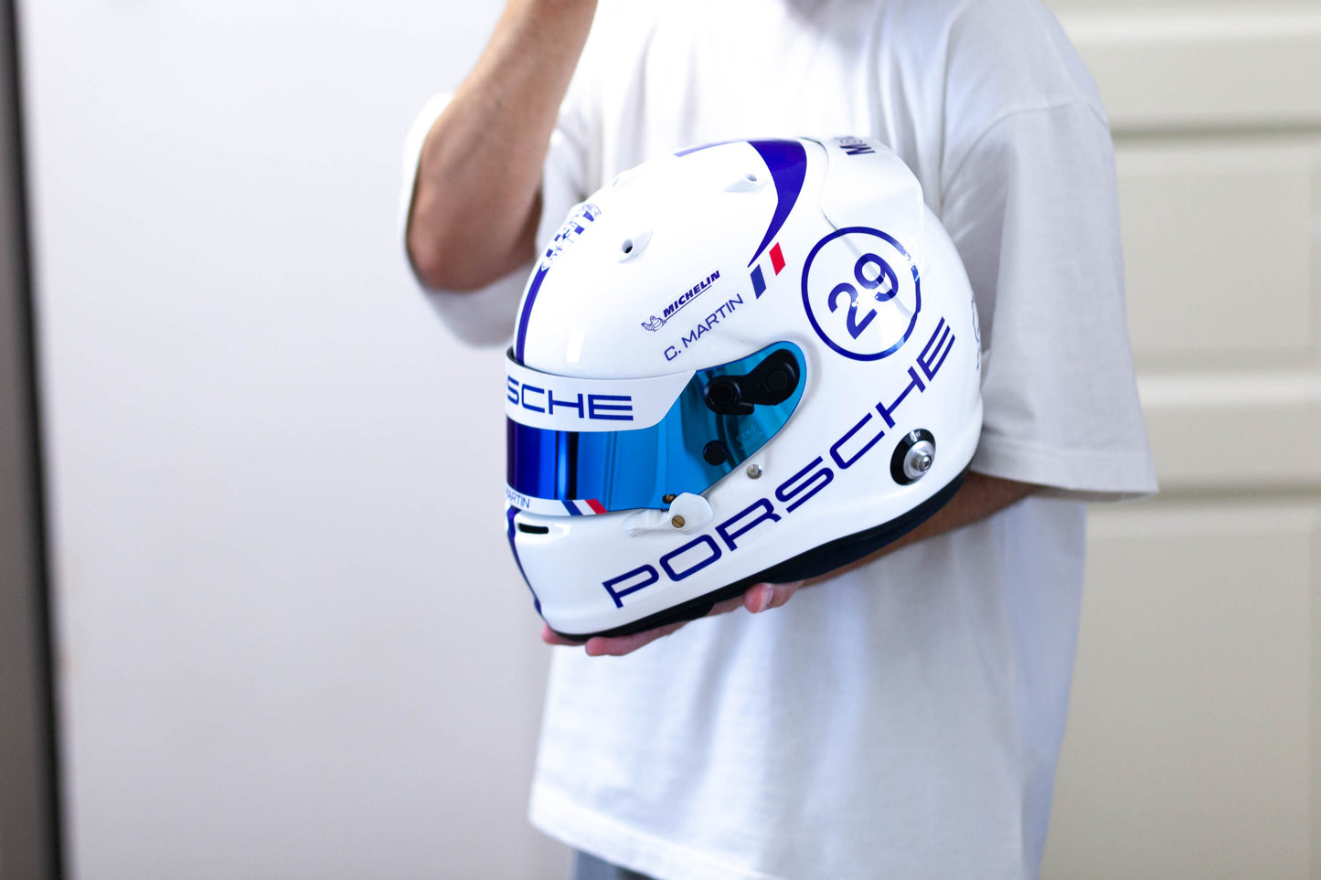 PORSCHE Challenge Helmet Sticker Pack Color Scheme #3 BLUE (design pack) (Karting, Motorsport, Moto)
