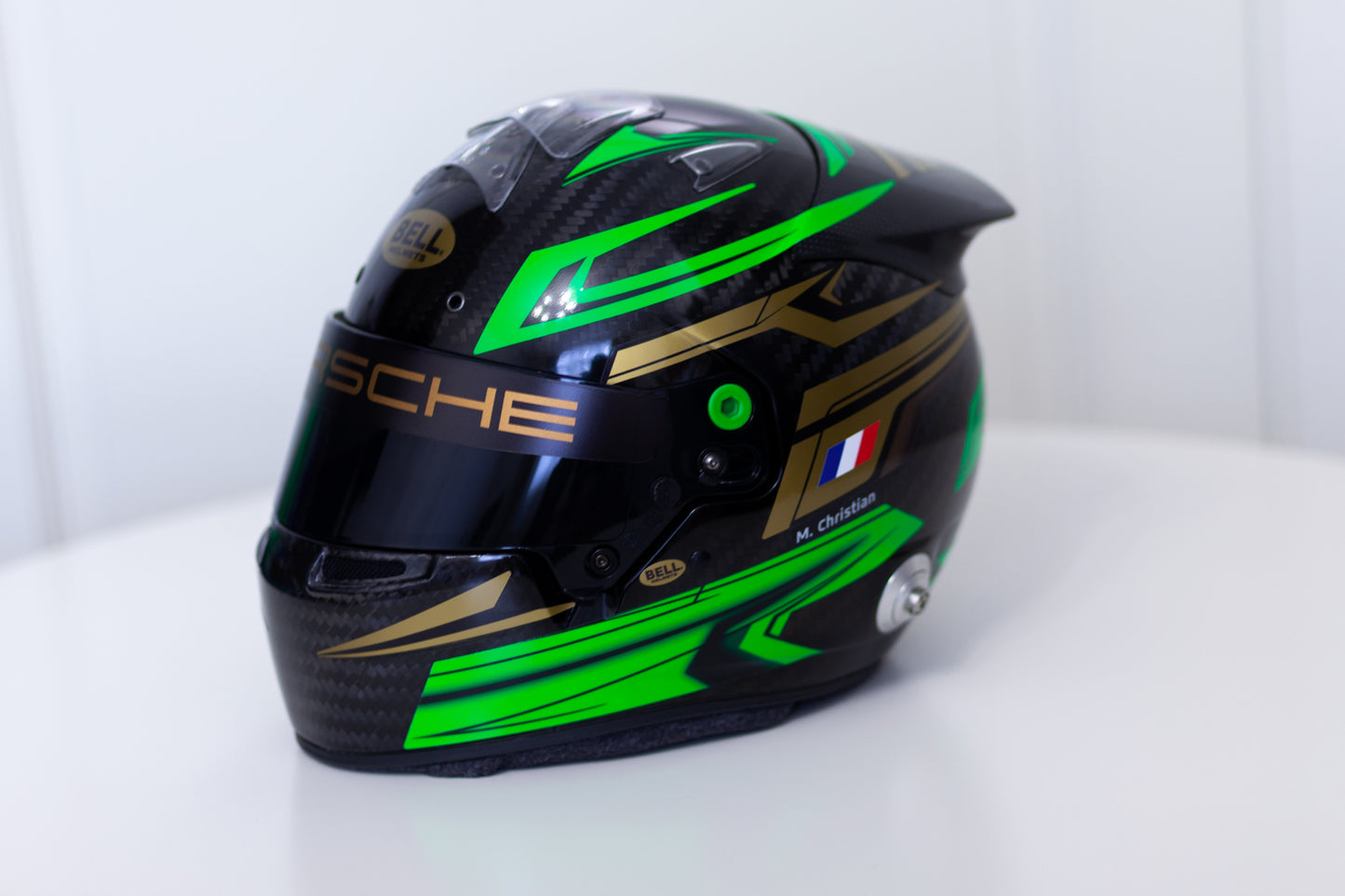 MUGELLO Stickers for helmet Color scheme #3 FLUO with Names&Flag (design pack) (Karting, Motorsport, Moto)