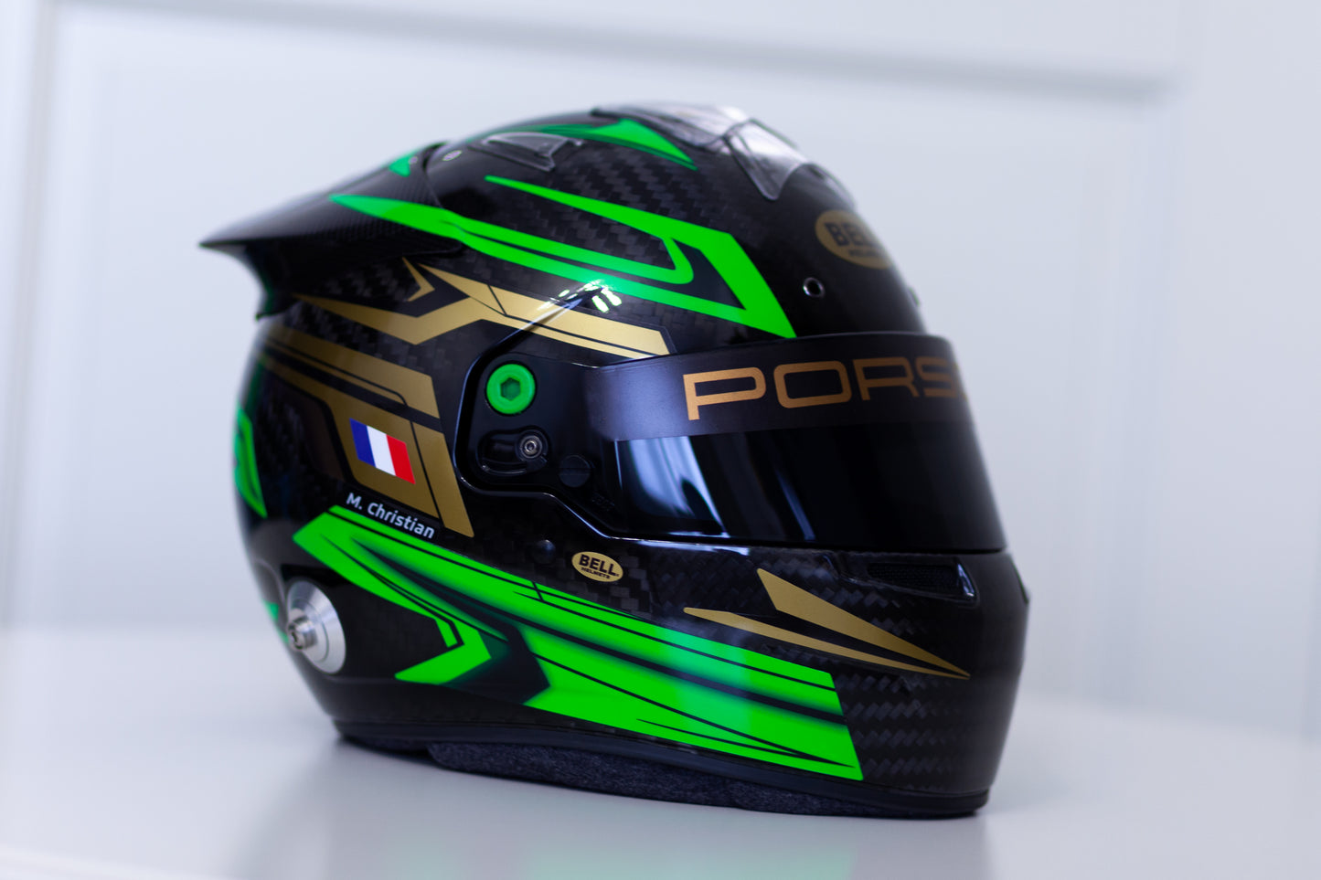 MUGELLO Stickers for helmet Color scheme #3 FLUO with Names&Flag (design pack) (Karting, Motorsport, Moto)