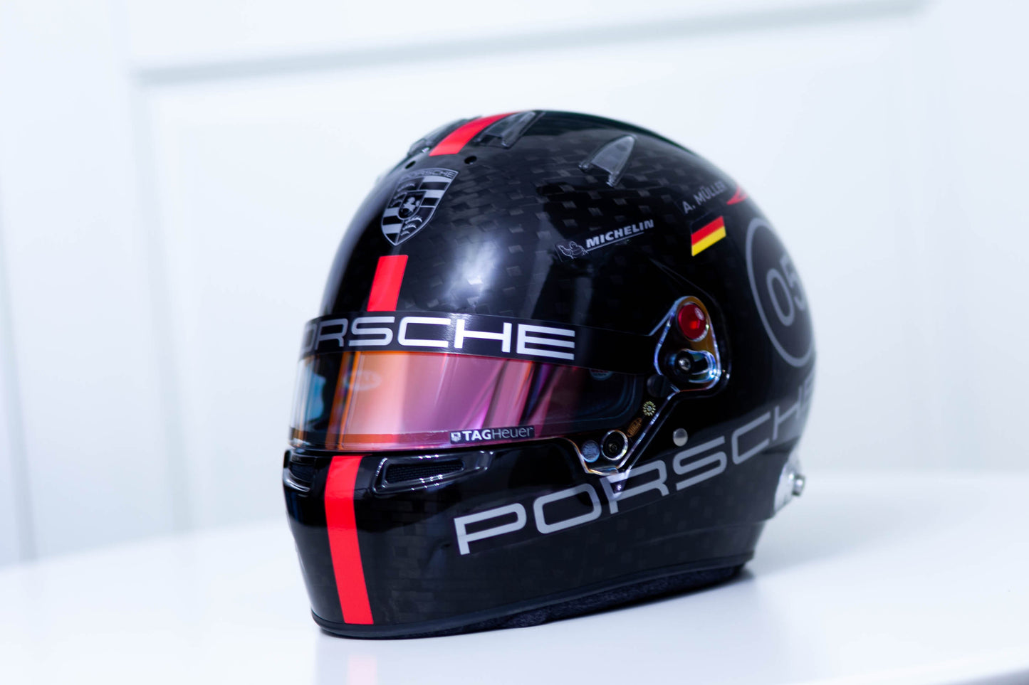 PORSCHE Challenge RED-SILVER Helmet Sticker Pack (design pack) (Karting, Motorsport, Moto)