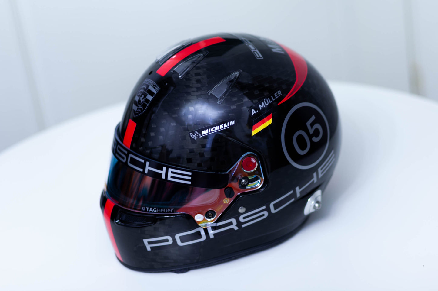PORSCHE Challenge RED-SILVER Helmet Sticker Pack (design pack) (Karting, Motorsport, Moto)