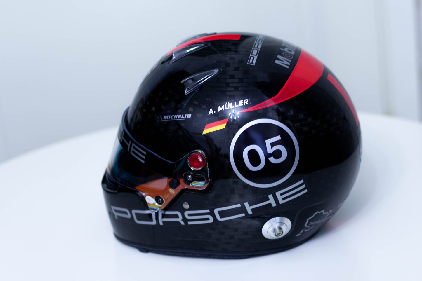 PORSCHE Challenge RED-SILVER Helmet Sticker Pack (design pack) (Karting, Motorsport, Moto)
