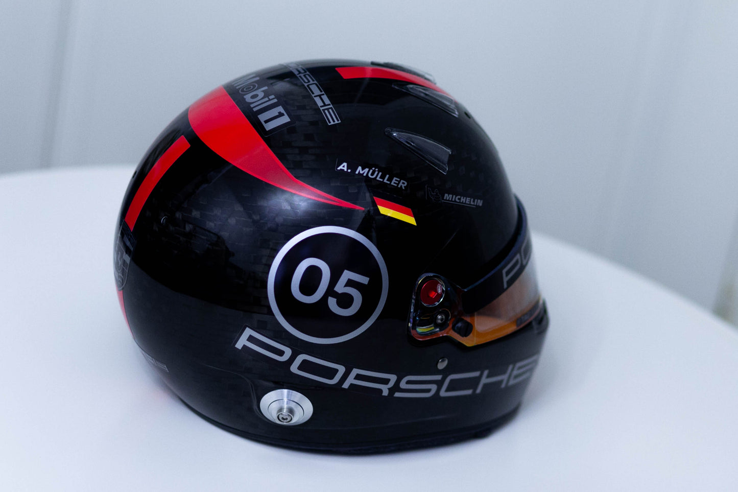PORSCHE Challenge RED-SILVER Helmet Sticker Pack (design pack) (Karting, Motorsport, Moto)