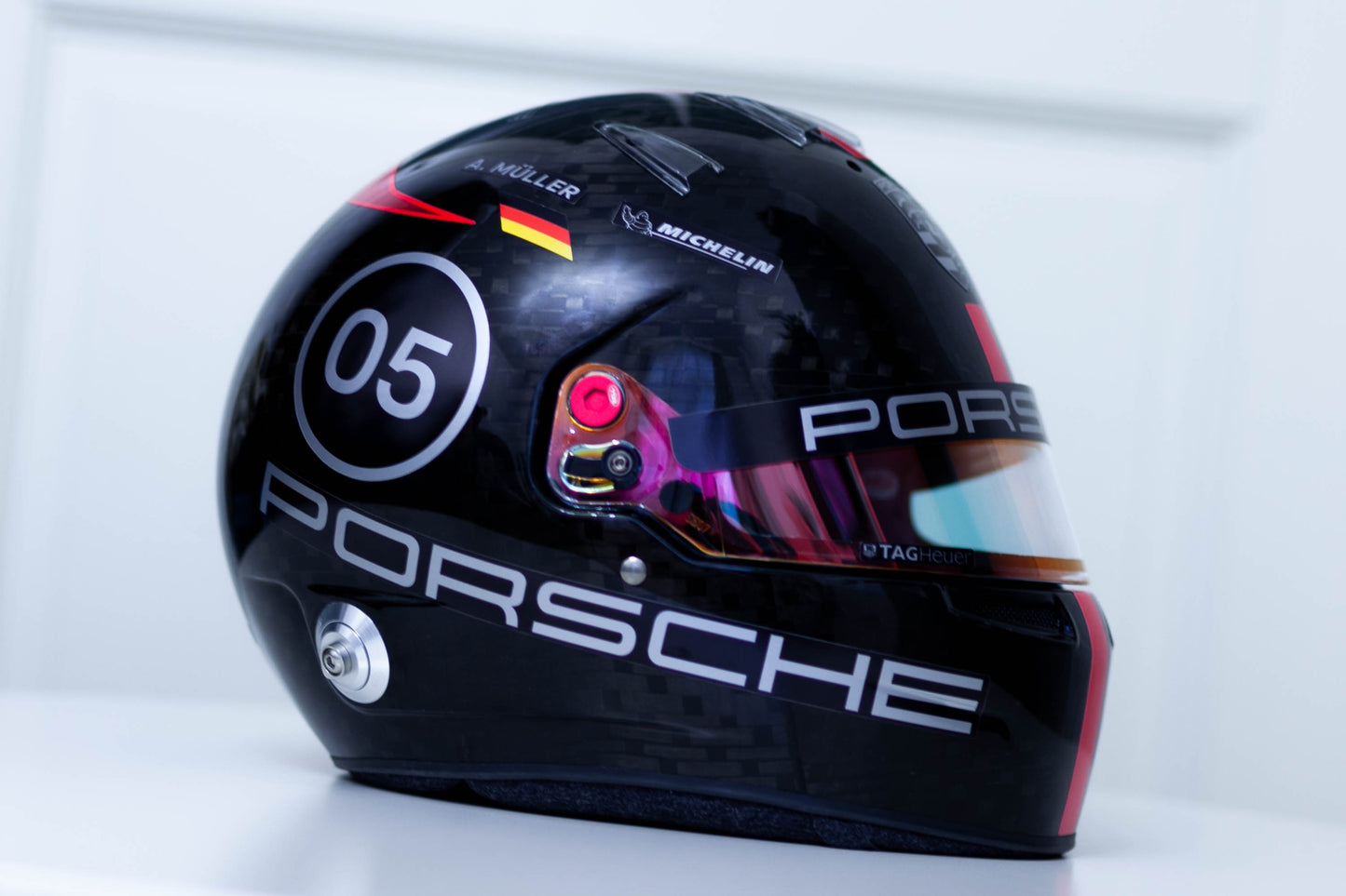 PORSCHE Challenge RED-SILVER Helmet Sticker Pack (design pack) (Karting, Motorsport, Moto)