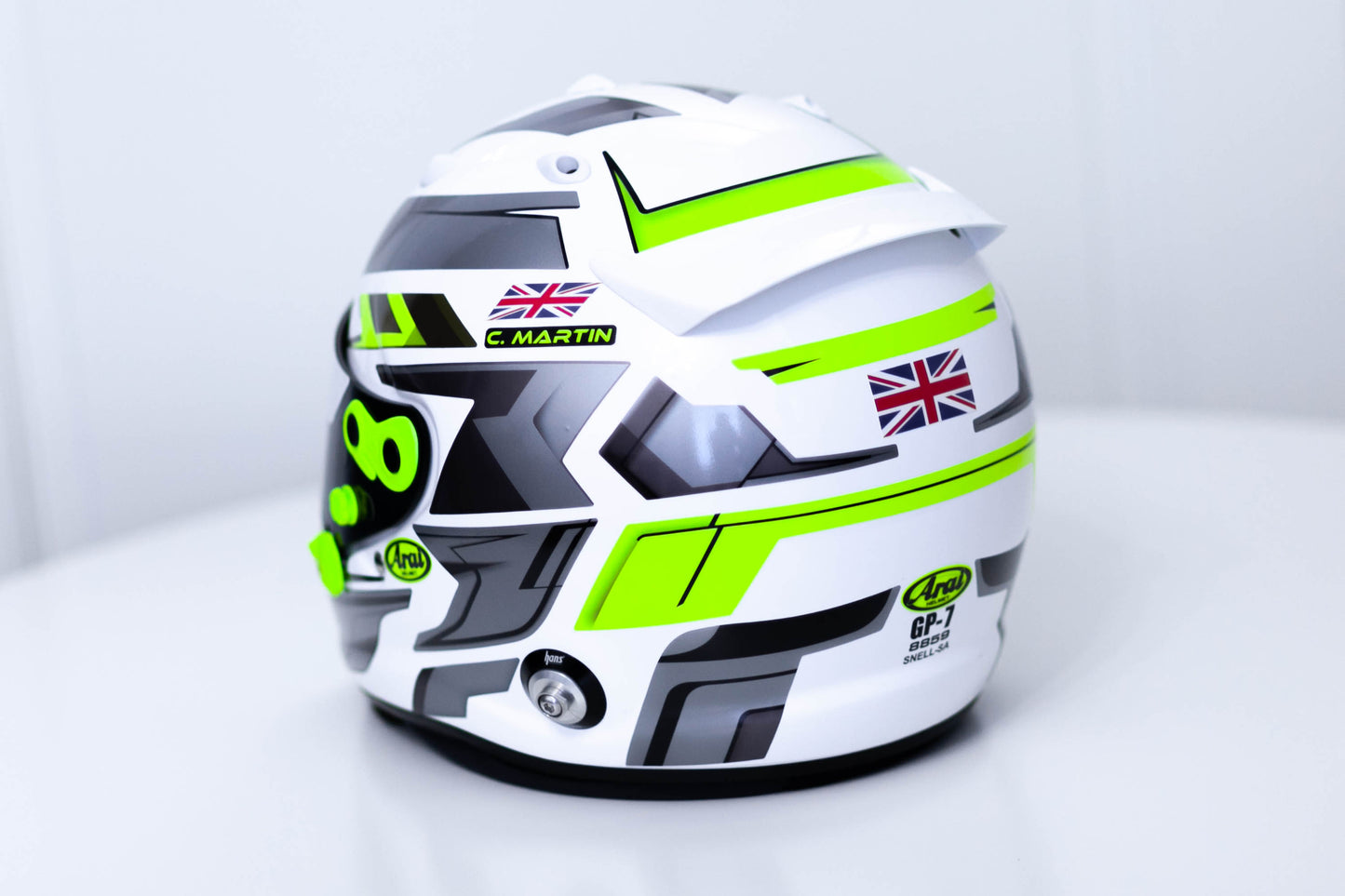 LONATO Sticker Kit for helmet Color Scheme #3 FLUO WHITE helmet (design pack) (Karting, Motorsport, Moto)