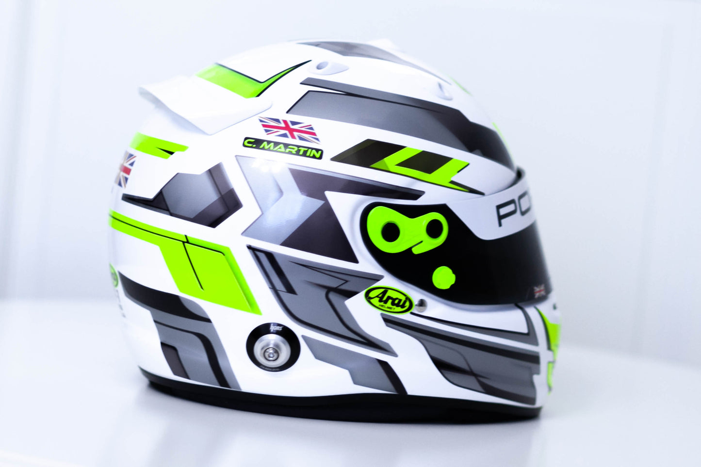 LONATO Sticker Kit for helmet Color Scheme #3 FLUO WHITE helmet (design pack) (Karting, Motorsport, Moto)