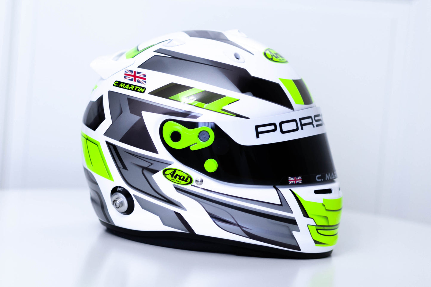 LONATO Sticker Kit for helmet Color Scheme #3 FLUO WHITE helmet (design pack) (Karting, Motorsport, Moto)