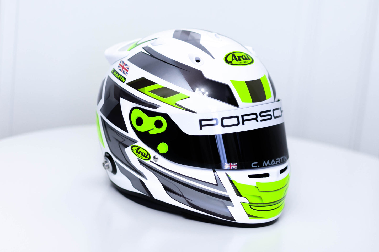 LONATO Sticker Kit for helmet Color Scheme #3 FLUO WHITE helmet (design pack) (Karting, Motorsport, Moto)