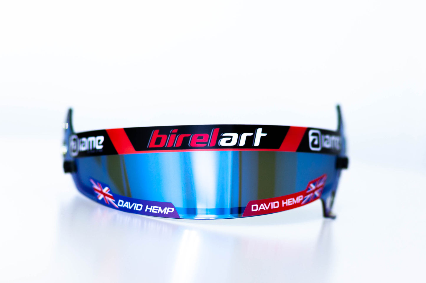 Visor sticker kit “PROTON” with Chassis / Engine / Name / Flag (Bierel ART + IAME) (Karting, Motorsport, Moto)