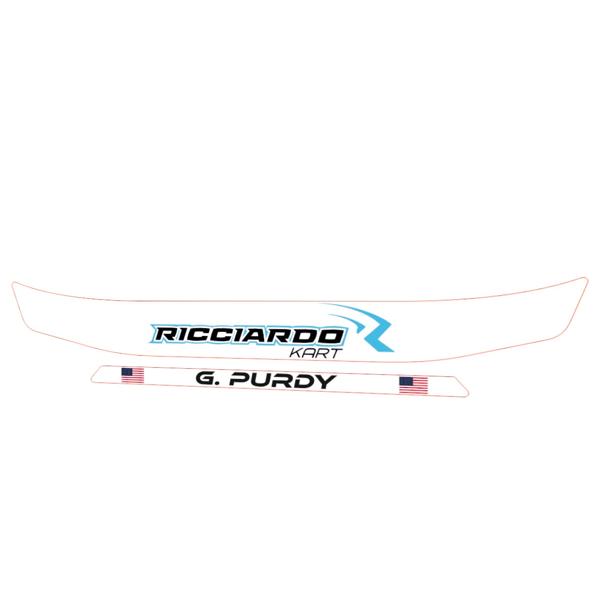 Ricciardo Kart Visor Sticker (Karting, Motorsport, Moto)