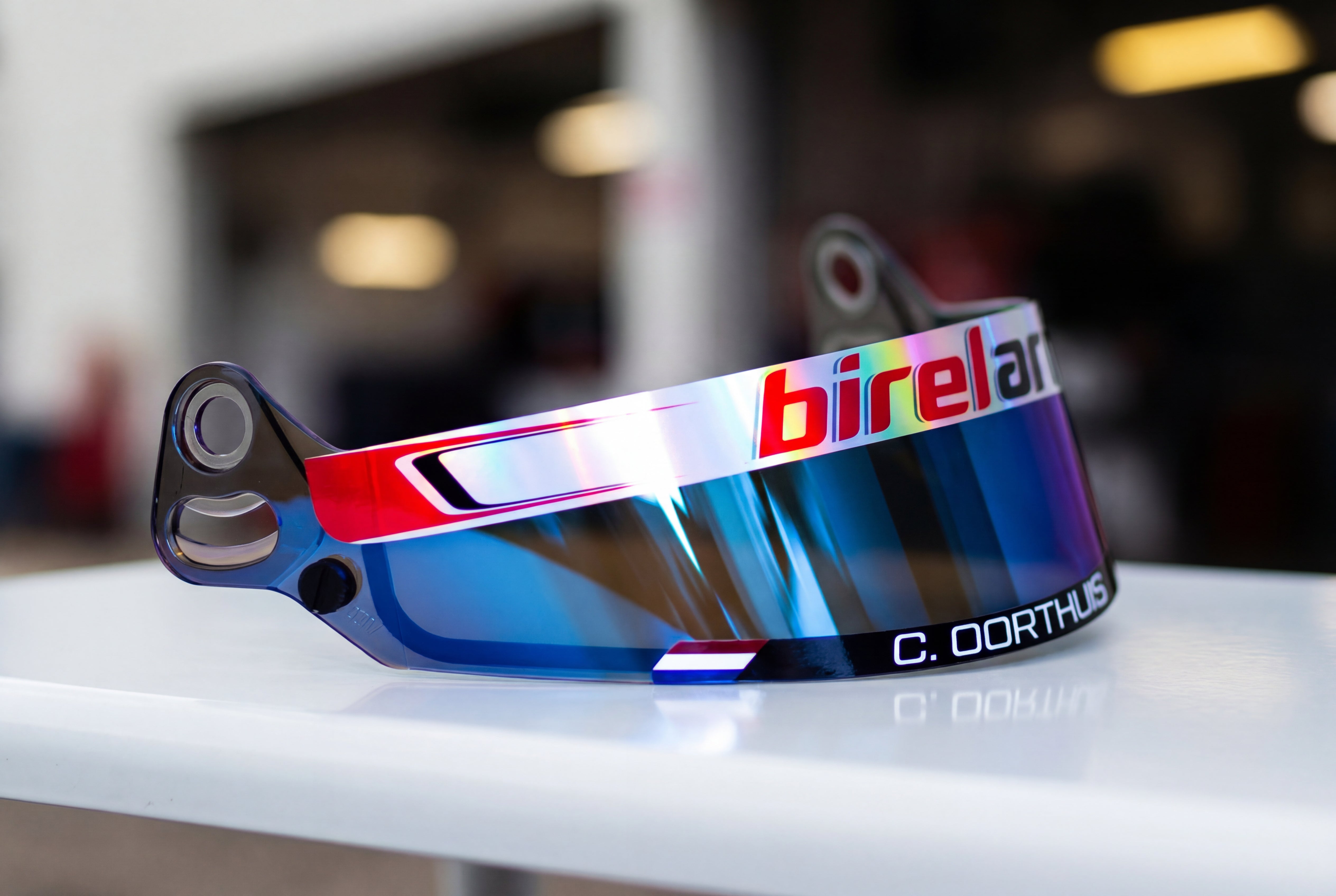 Birel Art visor stripe for helmet in Chrome (design pack) (Karting, Mo ...