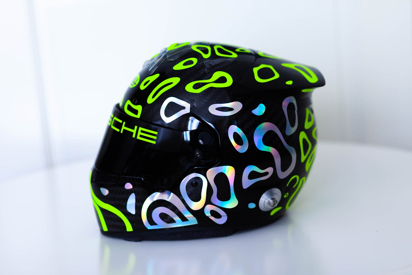 PLASMA Stickers for BLACK helmet Color scheme #1 FLUO+CHROME (design pack) (Karting, Motorsport, Moto)