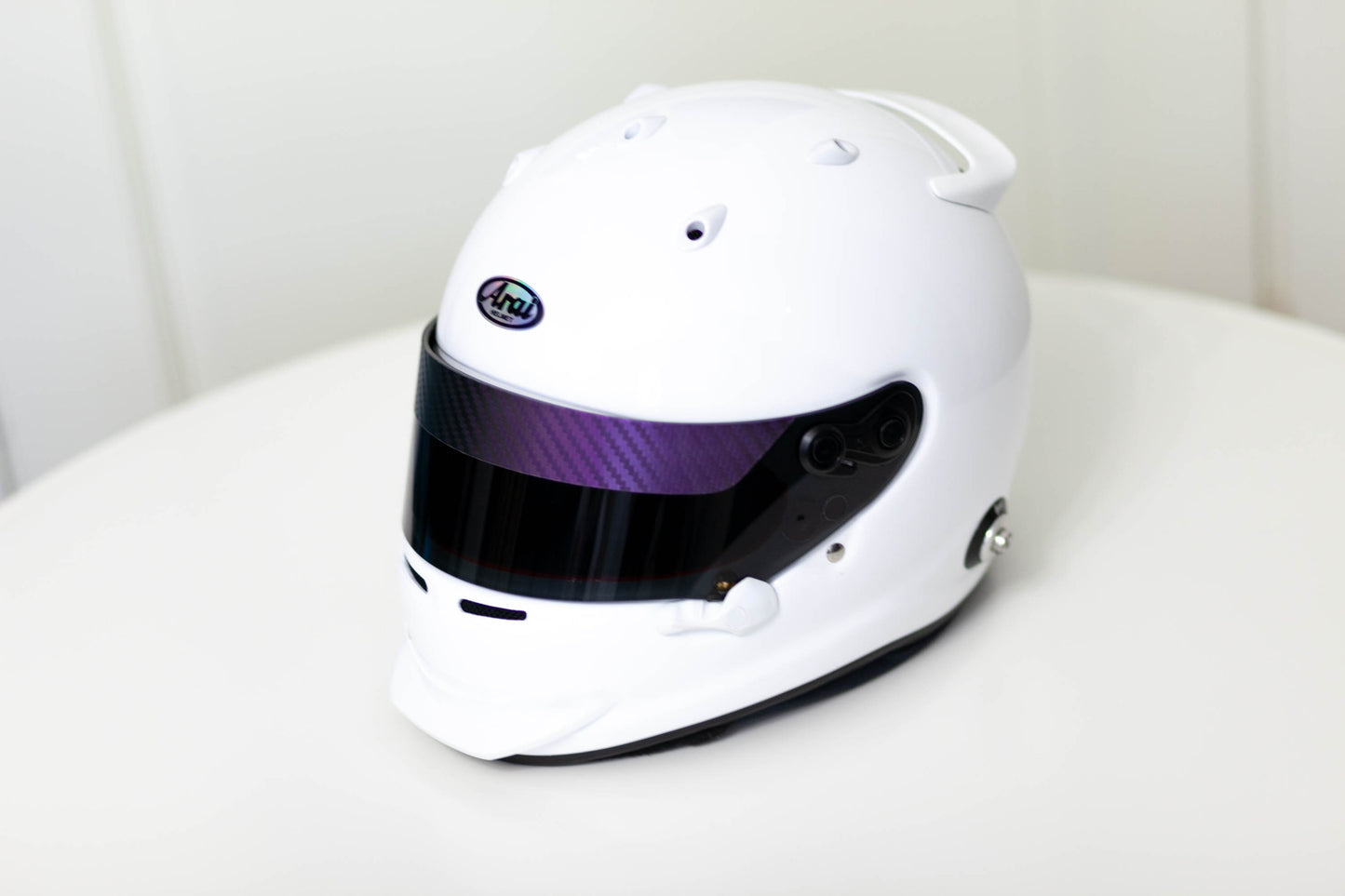 Carbon PURPLE-GREEN vinyl Visor Stripe (Karting, Motorsport, Moto)