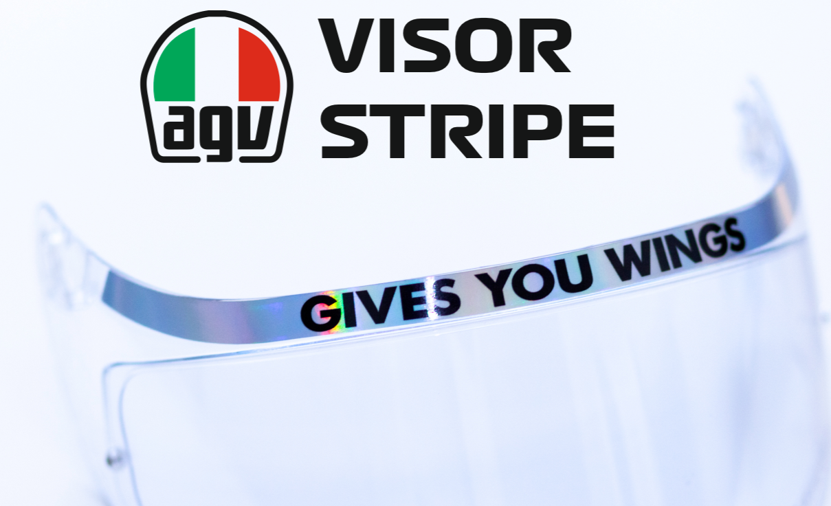 AGV Helmet visor Stripe (Chrome Hologram Oil slick) (Karting, Motorsport, Moto)