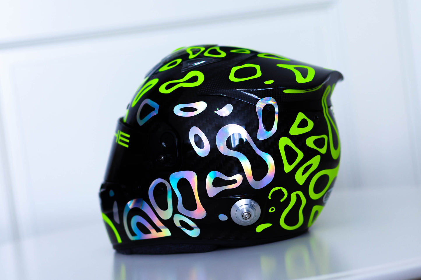 PLASMA Stickers for BLACK helmet Color scheme #1 FLUO+CHROME (design pack) (Karting, Motorsport, Moto)