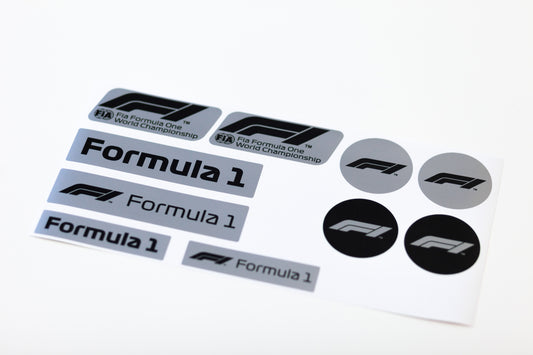 F1 Sticker Set Silver Monochrome (Karting, Motorsport, Moto)