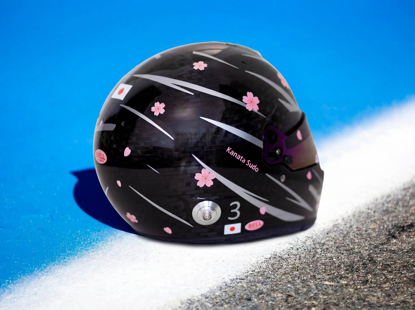SAKURA Helmet Sticker Pack Color Scheme #1 Pink & Silver Metal (design pack) (Karting, Motorsport, Moto)