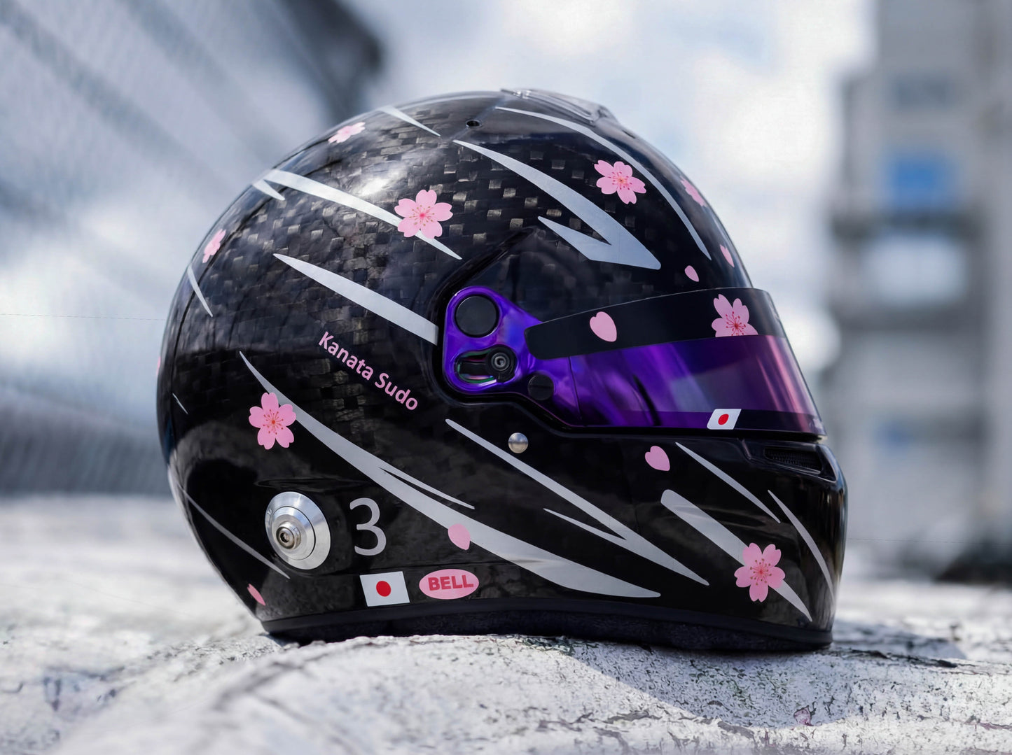 SAKURA Helmet Sticker Pack Color Scheme #1 Pink & Silver Metal (design pack) (Karting, Motorsport, Moto)