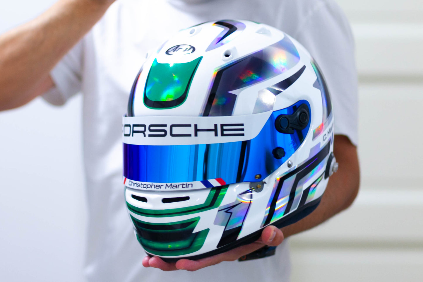 LACONCA Sticker Kit for helmet Color Scheme #4 Metal & GREEN Chrome (design pack) (Karting, Motorsport, Moto)