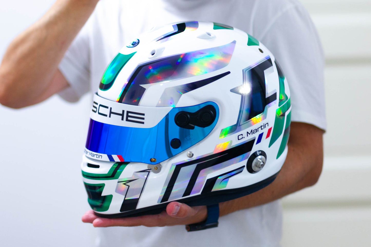 LACONCA Sticker Kit for helmet Color Scheme #4 Metal & GREEN Chrome (design pack) (Karting, Motorsport, Moto)