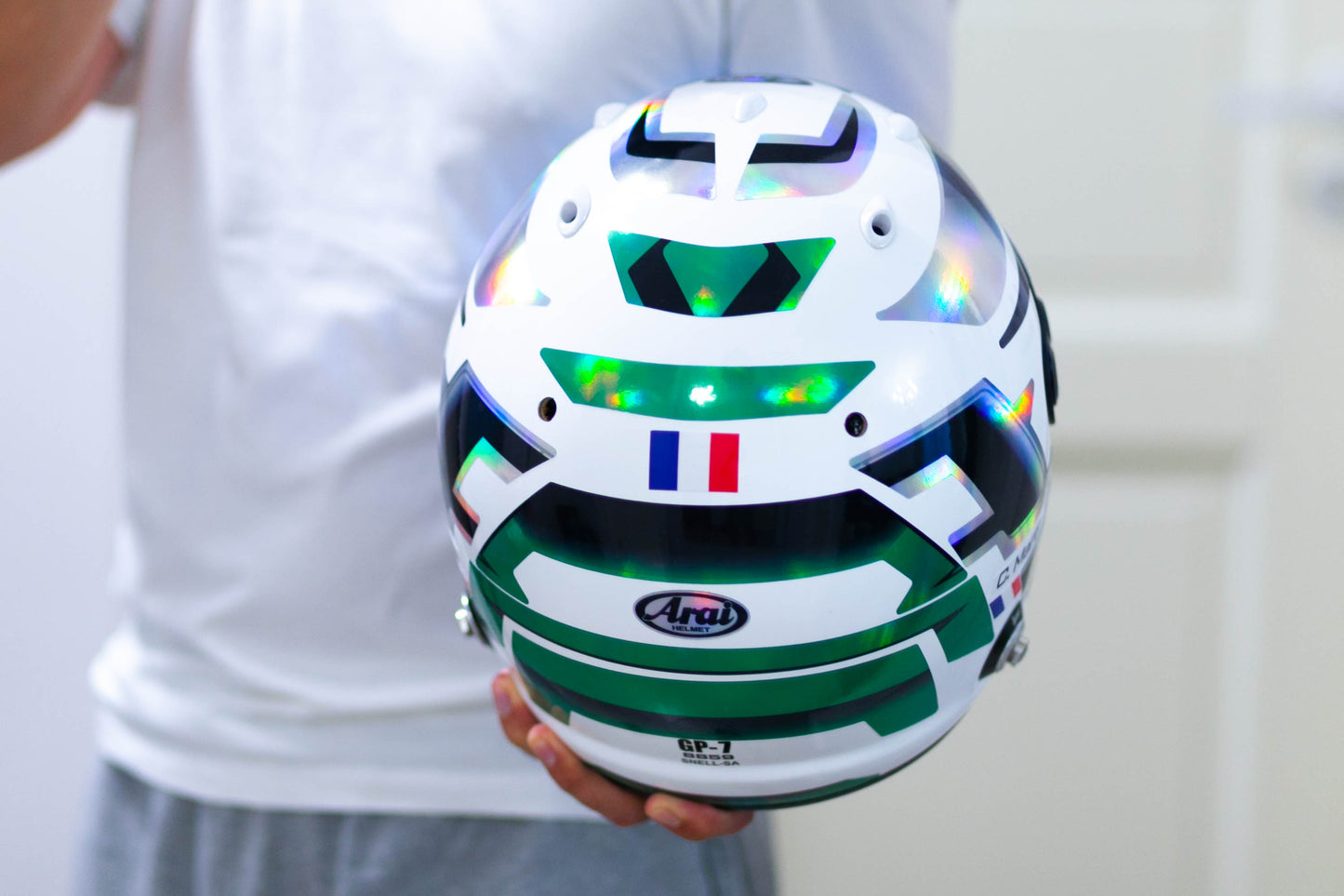 LACONCA Sticker Kit for helmet Color Scheme #4 Metal & GREEN Chrome (design pack) (Karting, Motorsport, Moto)