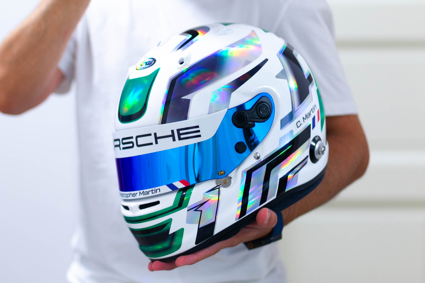 LACONCA Sticker Kit for helmet Color Scheme #4 Metal & GREEN Chrome (design pack) (Karting, Motorsport, Moto)