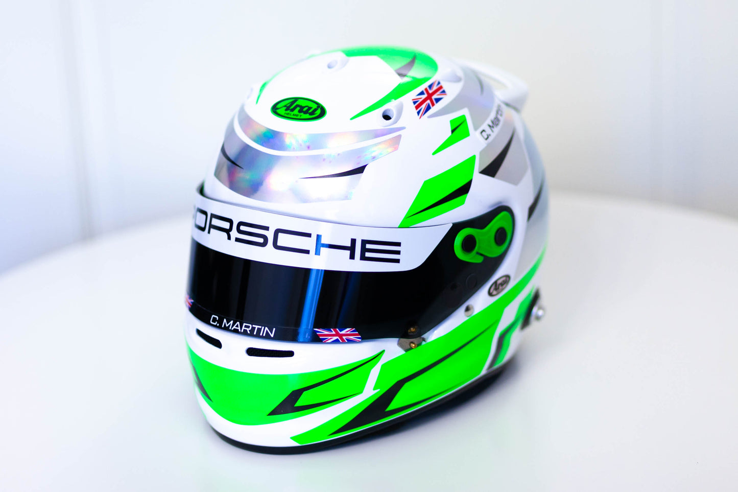 ALPHA Sticker Kit for helmet Color Scheme #2 FLUO & SILVER (design pack) (Karting, Motorsport, Moto)