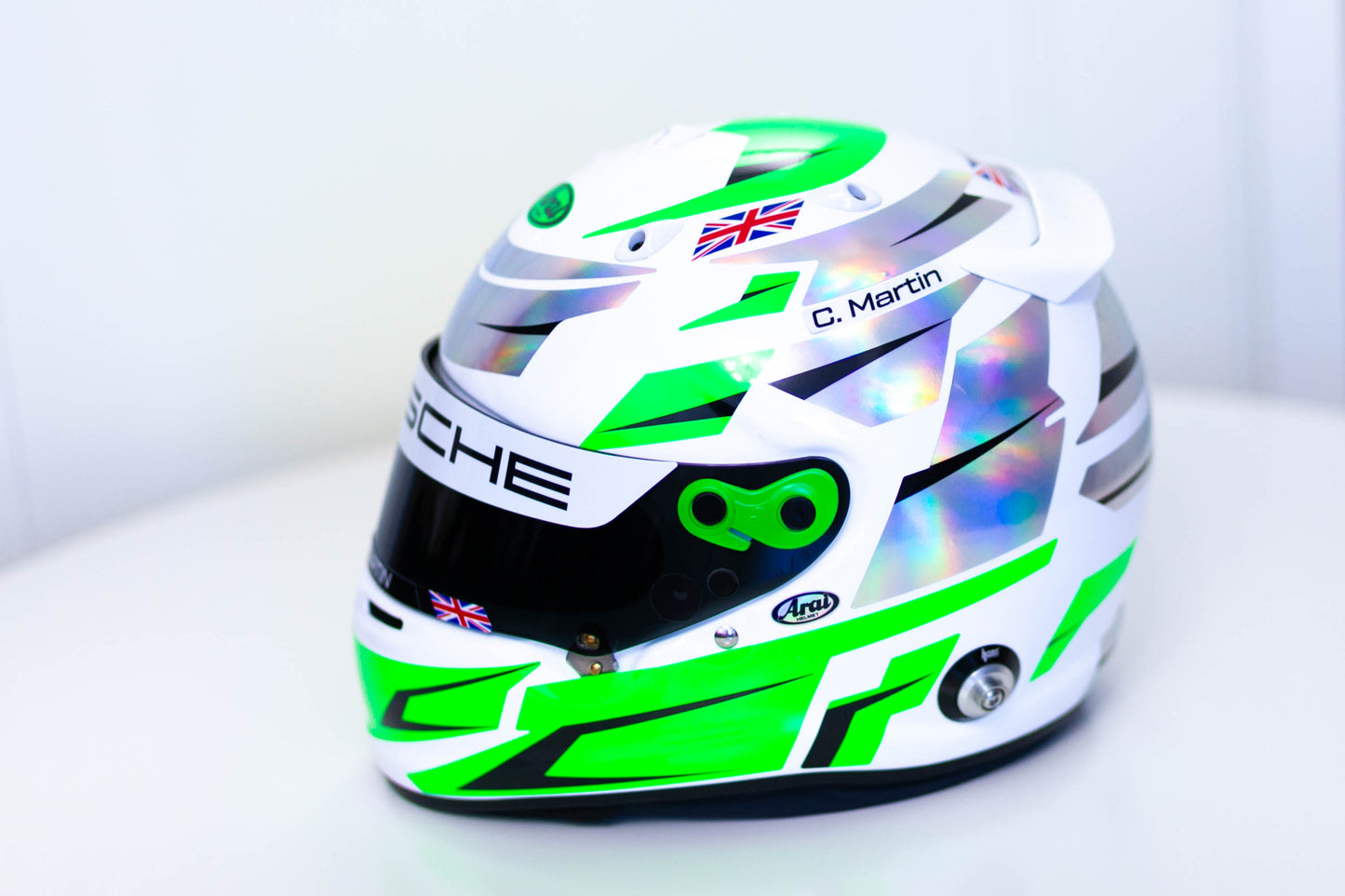 ALPHA Sticker Kit for helmet Color Scheme #2 FLUO & SILVER (design pack) (Karting, Motorsport, Moto)