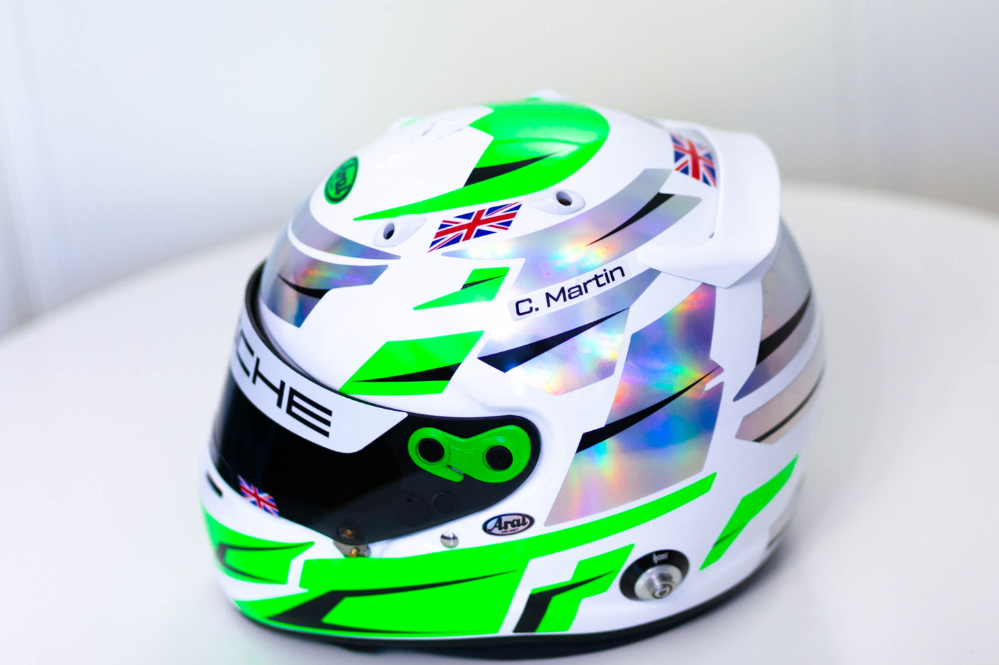 ALPHA Sticker Kit for helmet Color Scheme #2 FLUO & SILVER (design pack) (Karting, Motorsport, Moto)