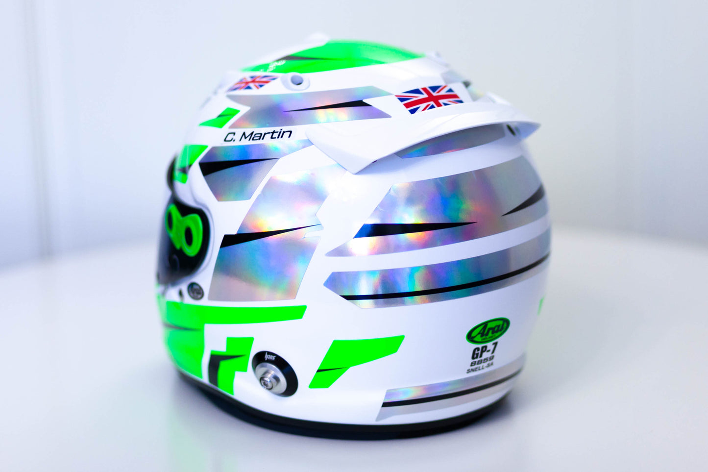 ALPHA Sticker Kit for helmet Color Scheme #2 FLUO & SILVER (design pack) (Karting, Motorsport, Moto)