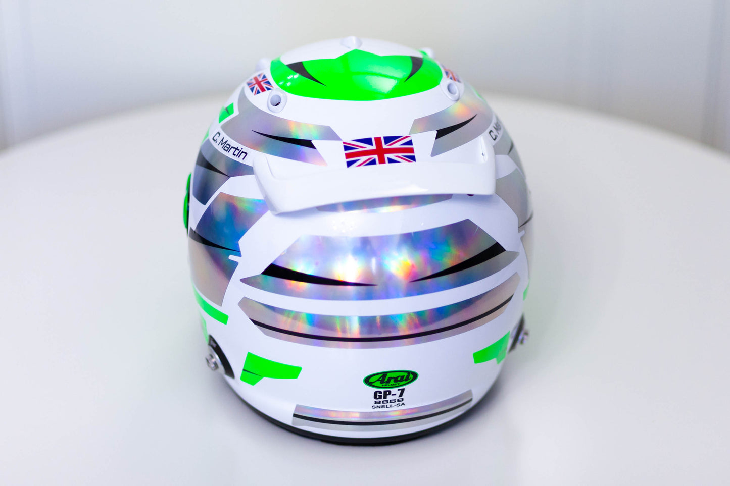 ALPHA Sticker Kit for helmet Color Scheme #2 FLUO & SILVER (design pack) (Karting, Motorsport, Moto)