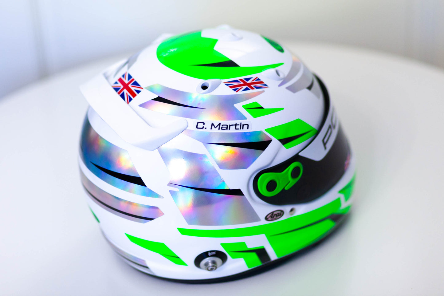 ALPHA Sticker Kit for helmet Color Scheme #2 FLUO & SILVER (design pack) (Karting, Motorsport, Moto)