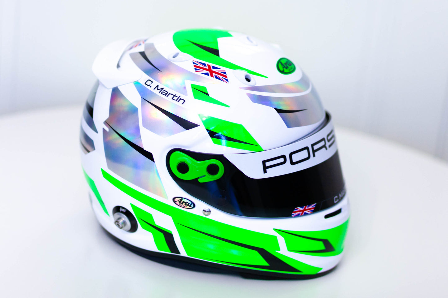 ALPHA Sticker Kit for helmet Color Scheme #2 FLUO & SILVER (design pack) (Karting, Motorsport, Moto)