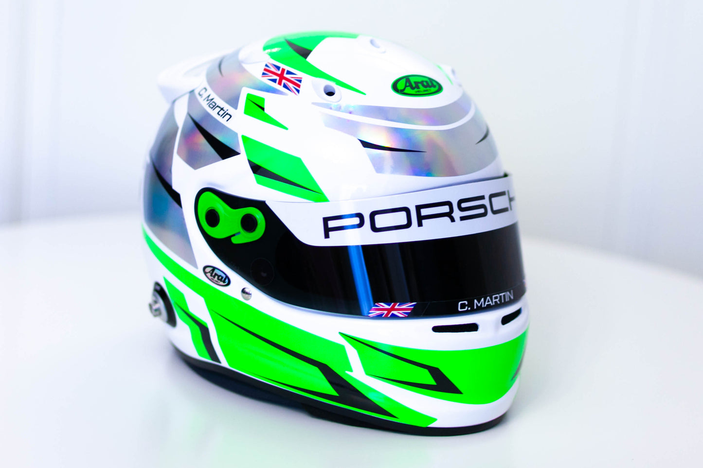 ALPHA Sticker Kit for helmet Color Scheme #2 FLUO & SILVER (design pack) (Karting, Motorsport, Moto)