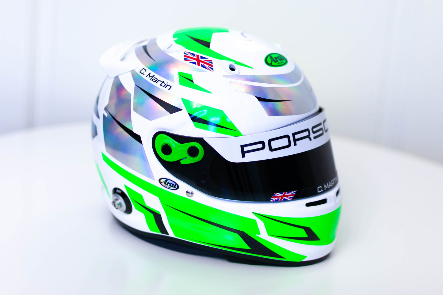 ALPHA Sticker Kit for helmet Color Scheme #2 FLUO & SILVER (design pack) (Karting, Motorsport, Moto)