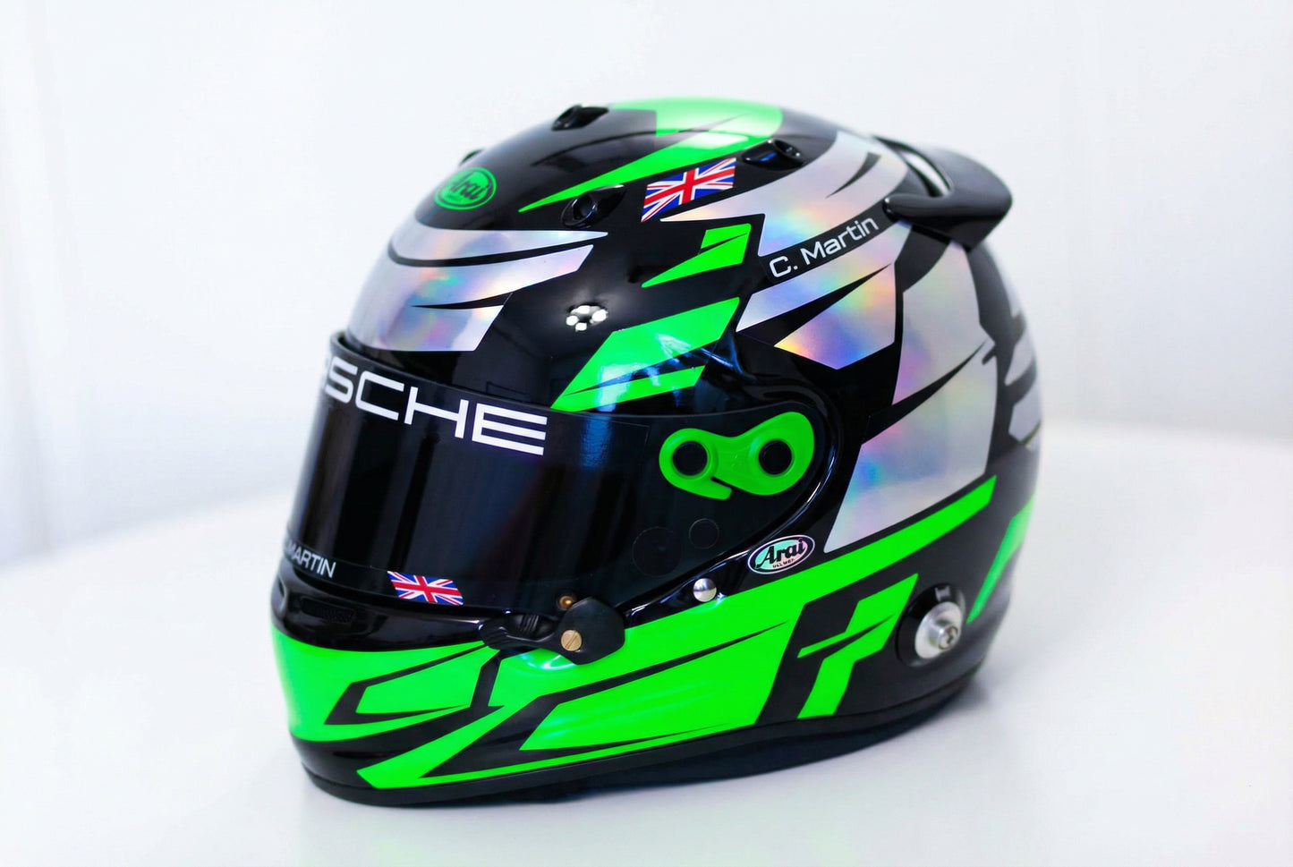 ALPHA Sticker Kit for helmet Color Scheme #2 FLUO & SILVER (design pack) (Karting, Motorsport, Moto)