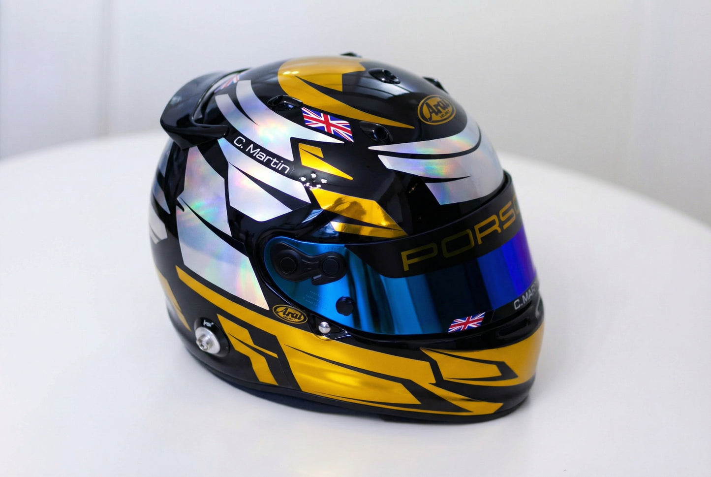 ALPHA Sticker Kit for helmet Color Scheme #4 FLUO & SILVER (design pack) (Karting, Motorsport, Moto)
