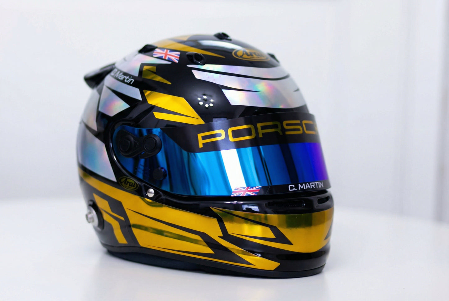 ALPHA Sticker Kit for helmet Color Scheme #4 FLUO & SILVER (design pack) (Karting, Motorsport, Moto)