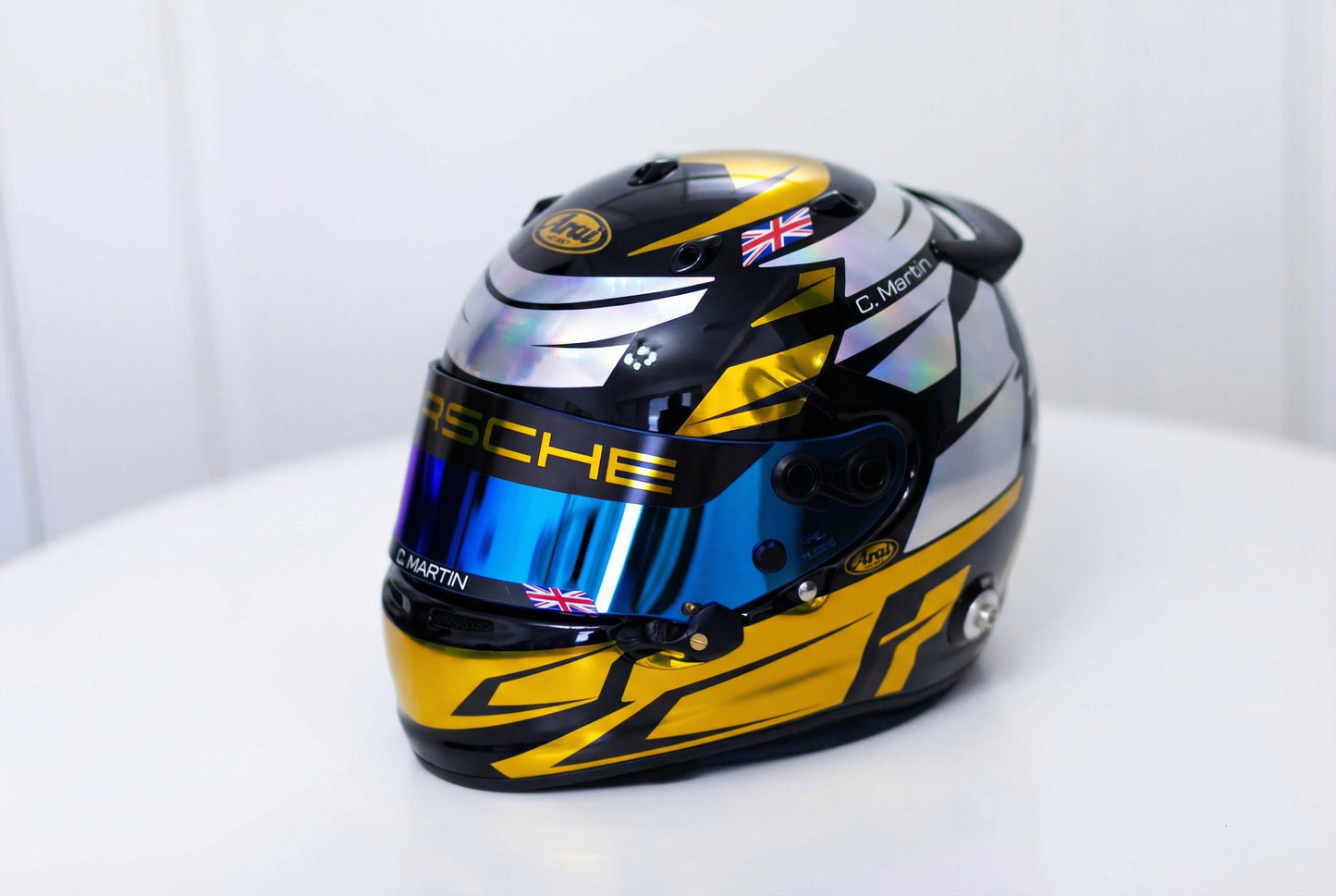 ALPHA Sticker Kit for helmet Color Scheme #4 FLUO & SILVER (design pack) (Karting, Motorsport, Moto)