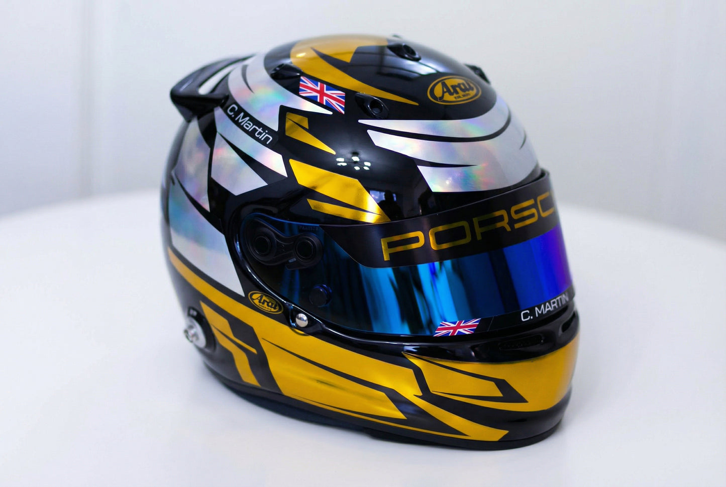 ALPHA Sticker Kit for helmet Color Scheme #4 FLUO & SILVER (design pack) (Karting, Motorsport, Moto)