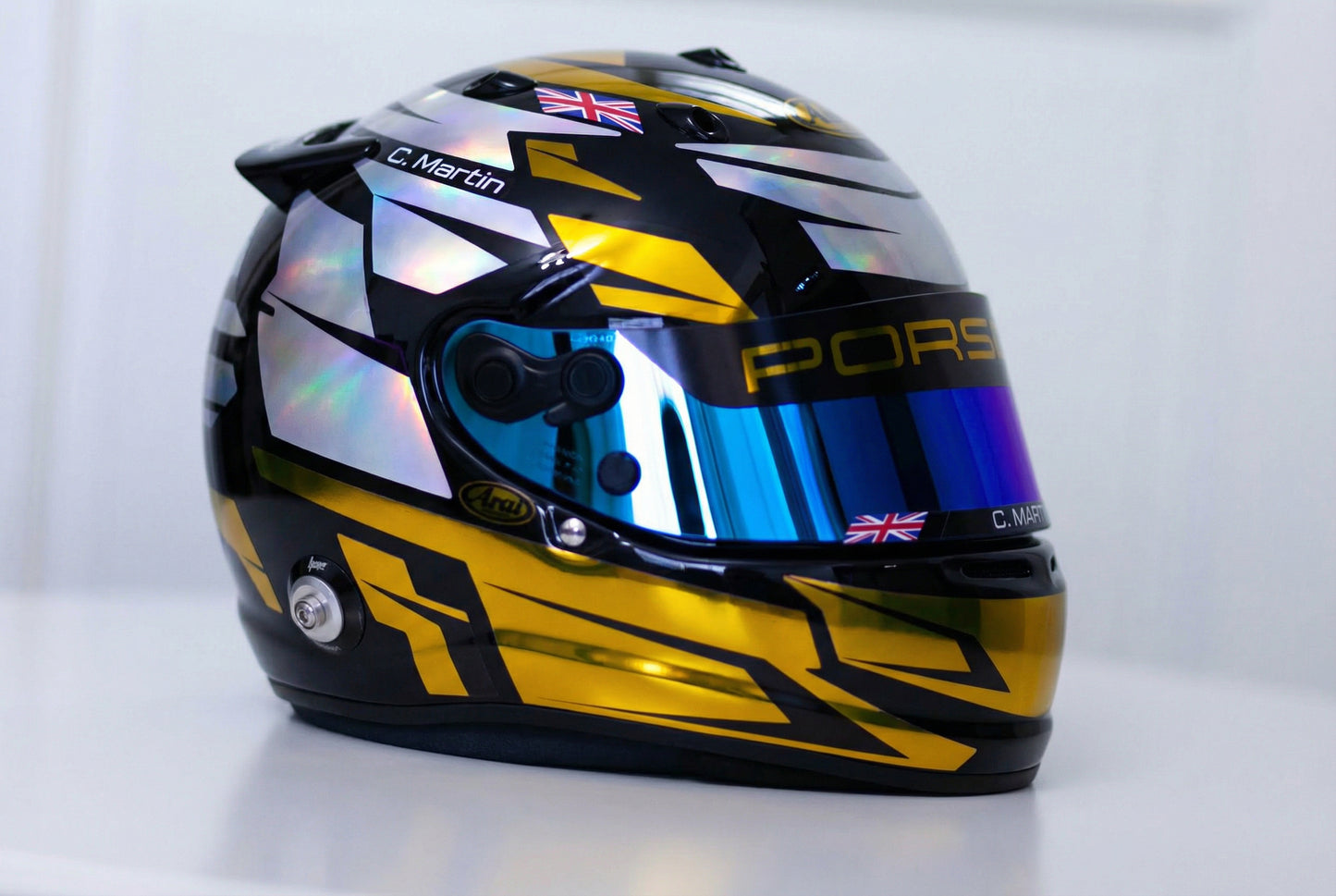 ALPHA Sticker Kit for helmet Color Scheme #4 FLUO & SILVER (design pack) (Karting, Motorsport, Moto)