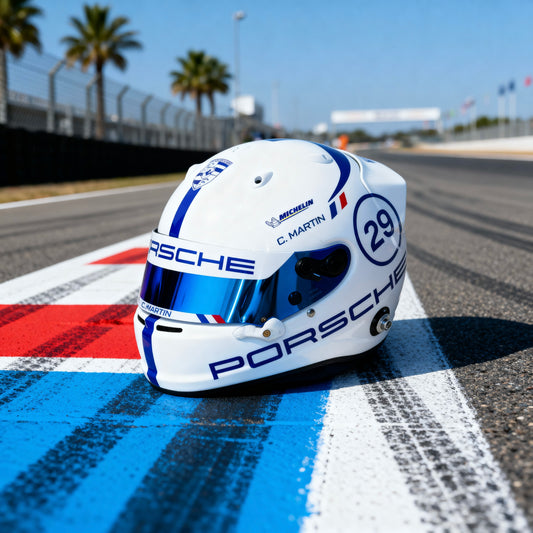 PORSCHE Challenge Helmet Sticker Pack Color Scheme #3 BLUE (design pack) (Karting, Motorsport, Moto)