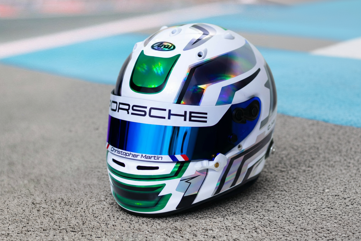 LACONCA Sticker Kit for helmet Color Scheme #4 Metal & GREEN Chrome (design pack) (Karting, Motorsport, Moto)