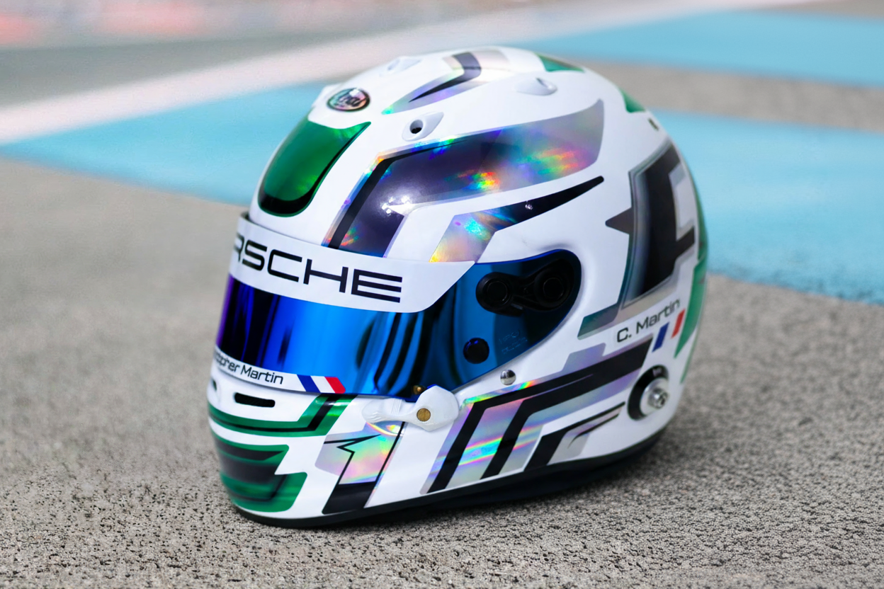 LACONCA Sticker Kit for helmet Color Scheme #4 Metal & GREEN Chrome (design pack) (Karting, Motorsport, Moto)