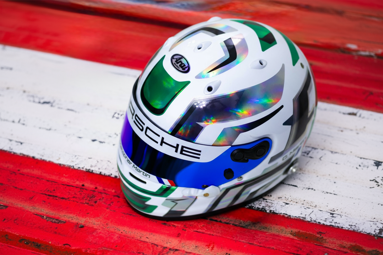 LACONCA Sticker Kit for helmet Color Scheme #4 Metal & GREEN Chrome (design pack) (Karting, Motorsport, Moto)