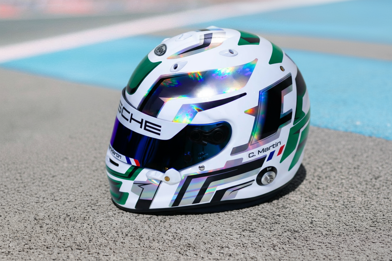 LACONCA Sticker Kit for helmet Color Scheme #4 Metal & GREEN Chrome (design pack) (Karting, Motorsport, Moto)