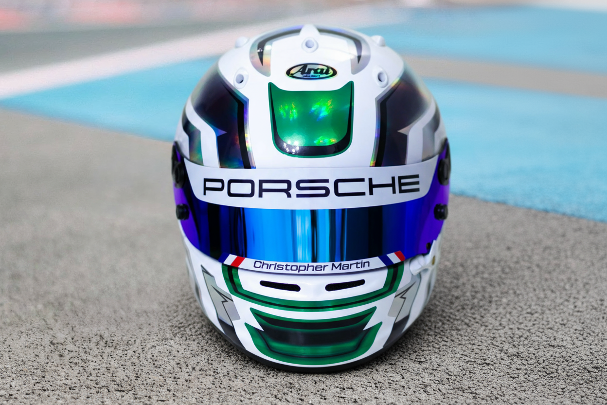 LACONCA Sticker Kit for helmet Color Scheme #4 Metal & GREEN Chrome (design pack) (Karting, Motorsport, Moto)