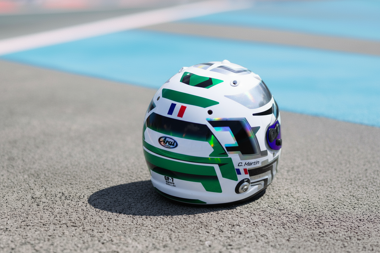 LACONCA Sticker Kit for helmet Color Scheme #4 Metal & GREEN Chrome (design pack) (Karting, Motorsport, Moto)